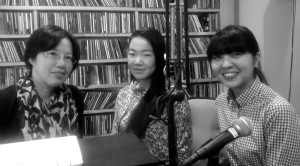 今日の女子会 with Tamaki-san(左), Yuka-san(中)＆Moyuko-san(右）＠WRFU Studio, Urbana, Feb.19. 2016