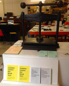 London Centre for Book Arts, Sept.20, 2016