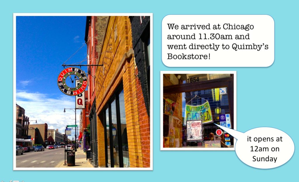 まっすぐにQuimby's Bookstoreへ＠Chicago, August7,2016